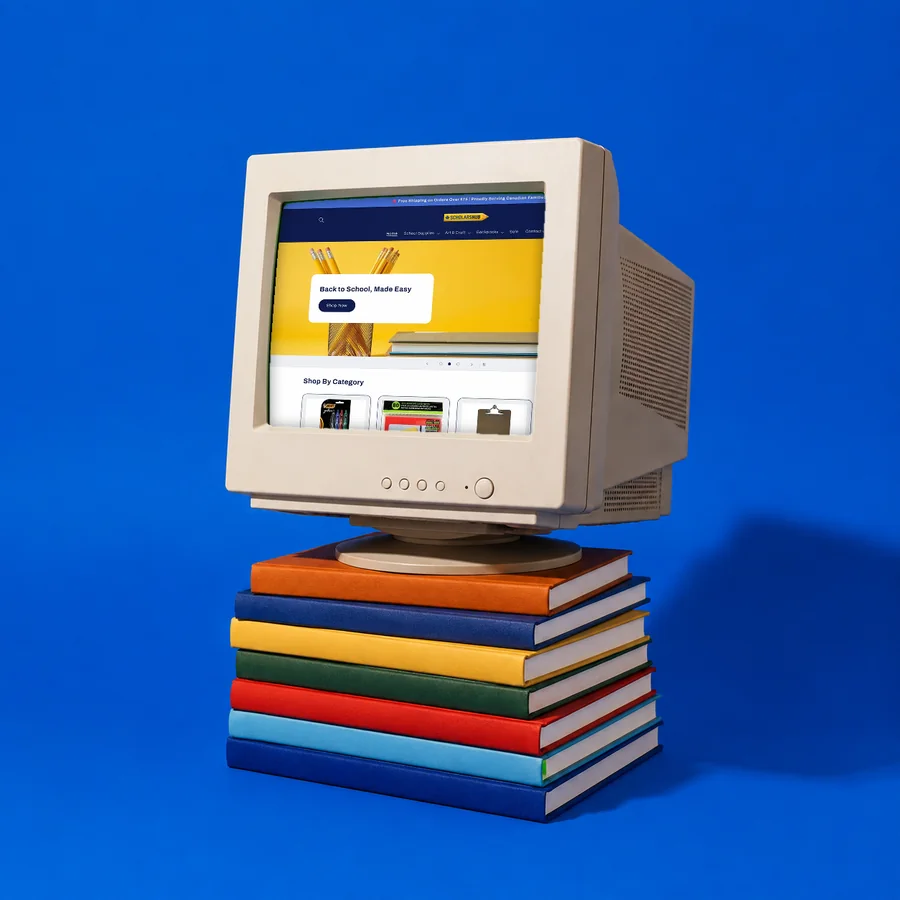 Scholars Hub Shopify store on screen — Surrey school supplies ecommerce built by IshaanEx Digital