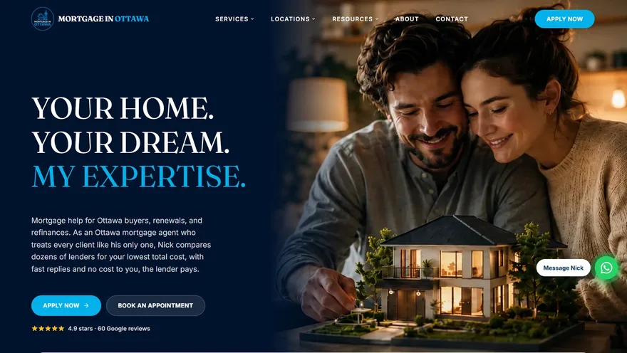 Mortgage broker website in Ottawa designed by IshaanEx Digital