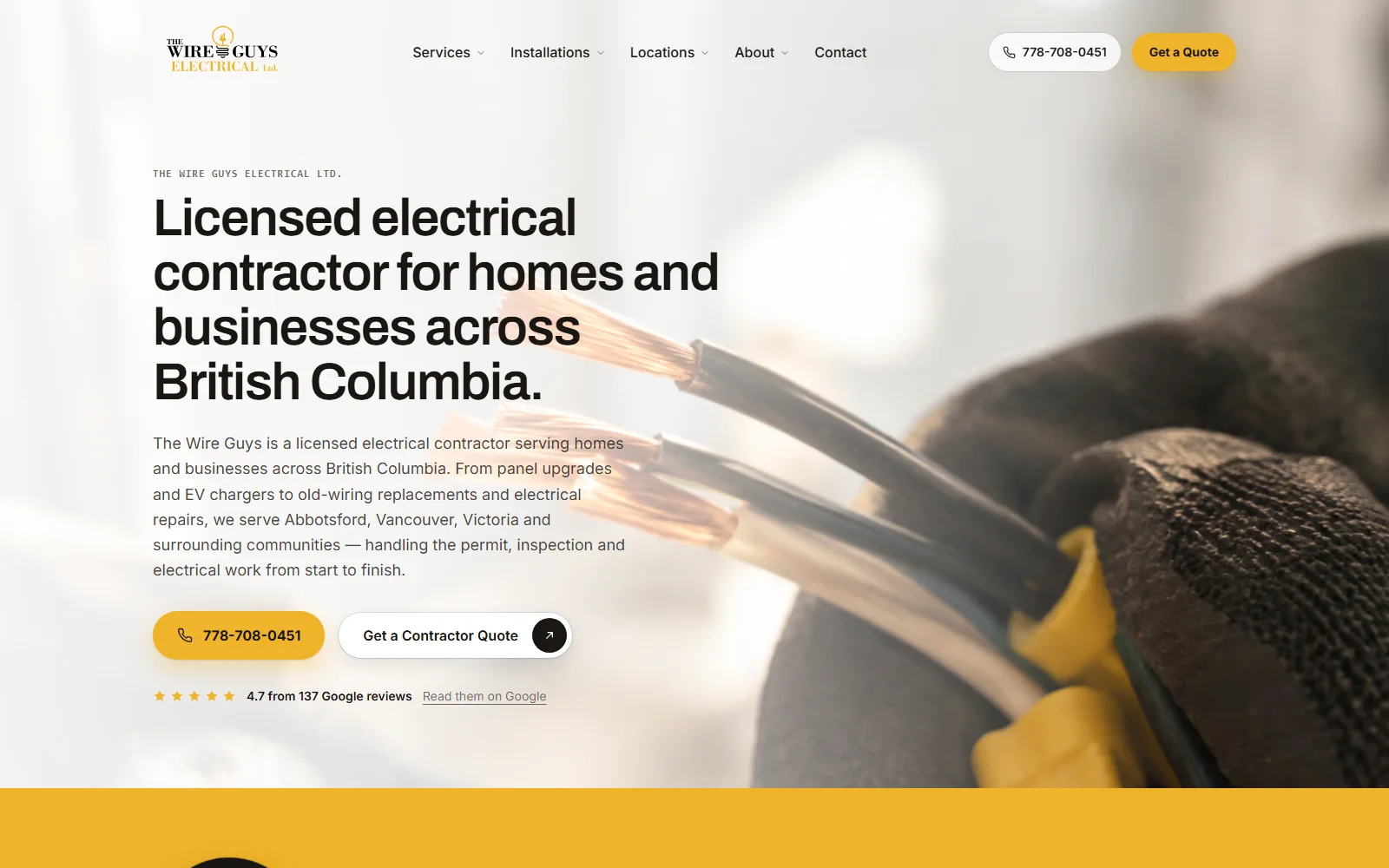 The Wire Guys website — IshaanEx Digital case study, Abbotsford BC